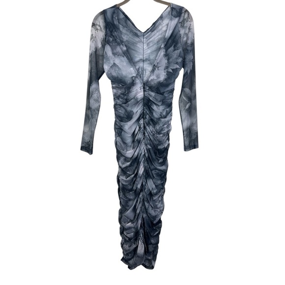 Reformation Ash Grey Mesh Midi Bodycon Dress Small NWT - Picture 10 of 15